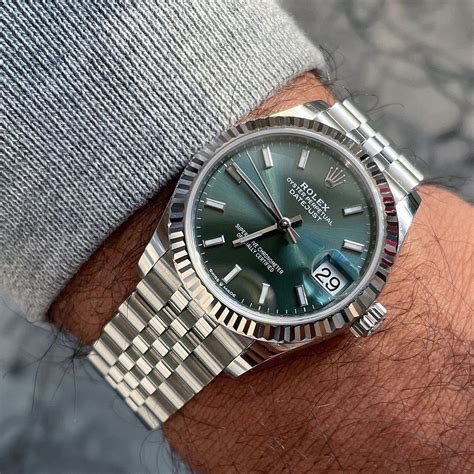 rolex datejust oyster green dial